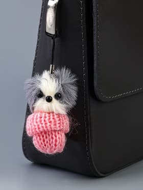 Брелок для ключей на подвеске «Пушистик. Котик сидит в шапочке», на сумку, рюкзак, 5×3×3 см, МИКС