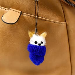 Брелок для ключей на подвеске «Пушистик. Котик сидит в шапочке», на сумку, рюкзак, 5×3×3 см, МИКС