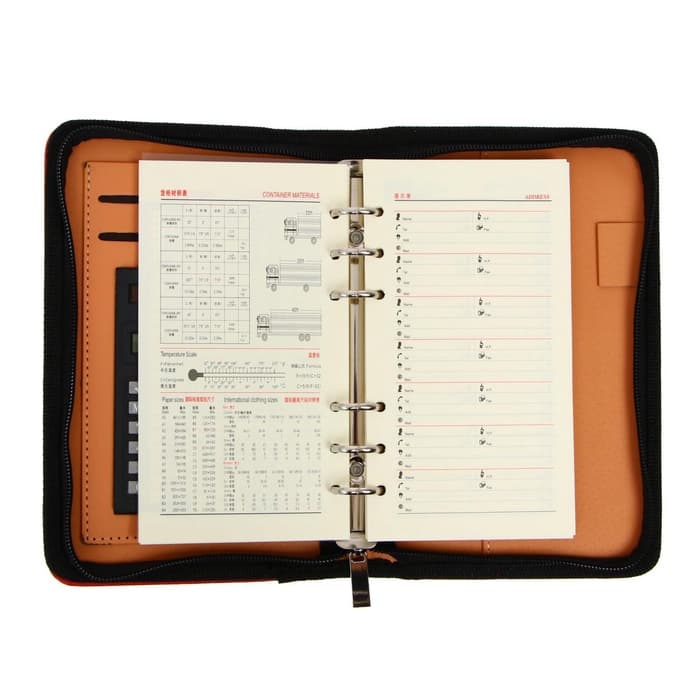 Ежедневник-органайзер Calligrata, А6, 96 листов, на молнии, обложка из искусственной кожи, МИКС