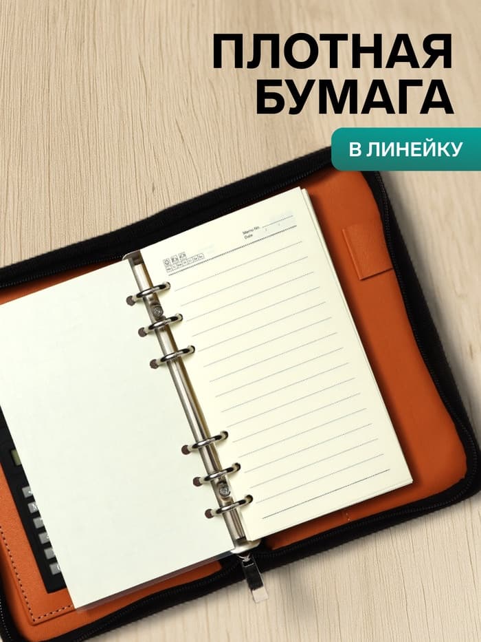 Ежедневник-органайзер Calligrata, А6, 96 листов, на молнии, обложка из искусственной кожи, МИКС