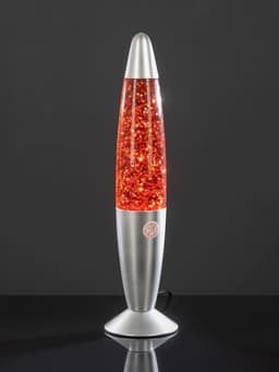 Лава - лампа RISALUX «Блёстки», Е14, 30 Вт, от сети 220 В, серебристая, 34×8.5×8.5 см