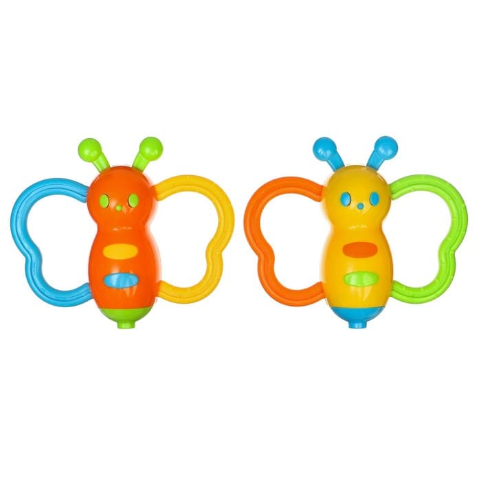 Погремушка Крошка Я «Бабочка - дудочка», от 3 мес., МИКС