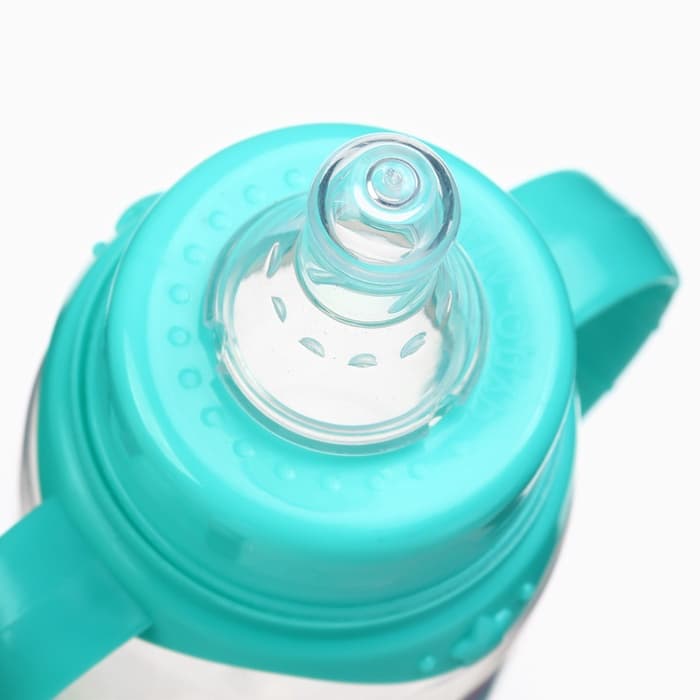 Бутылочка для кормления M&B «Волшебный единорог» от 0 мес., 150 мл, с ручками, цилиндр, бирюзовый