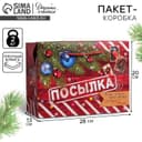 Пакет‒коробка подарочный «Новогодняя посылка», 28×20×13 см