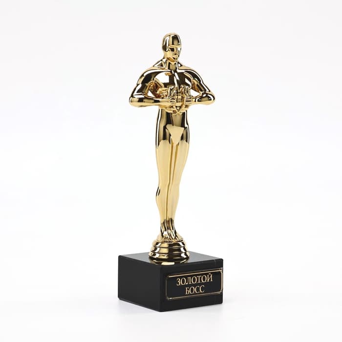 Кубок наградная фигура «Золотой босс», оскар, пластик, подставка камень, 18 см