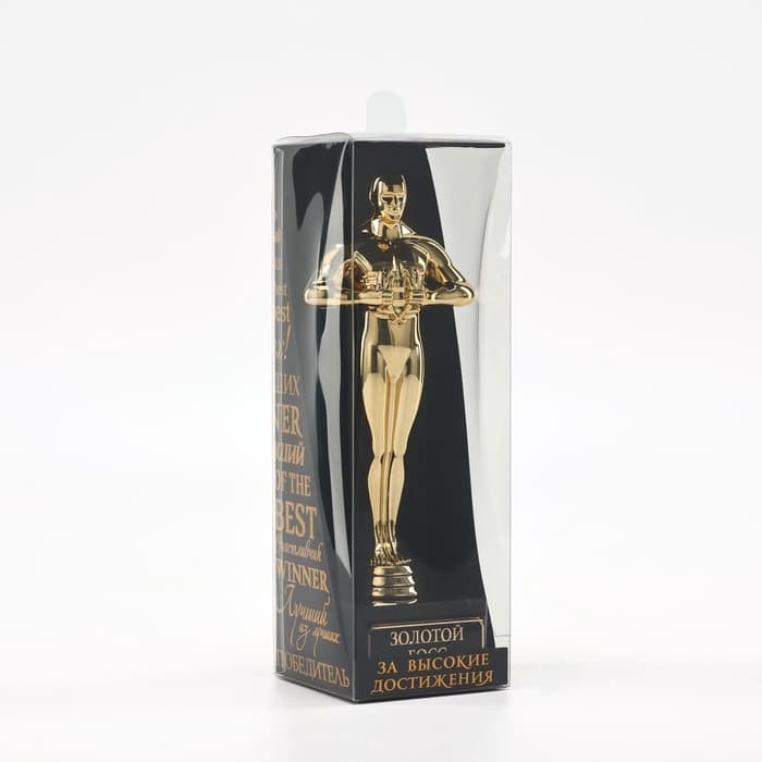 Кубок наградная фигура «Золотой босс», оскар, пластик, подставка камень, 18 см