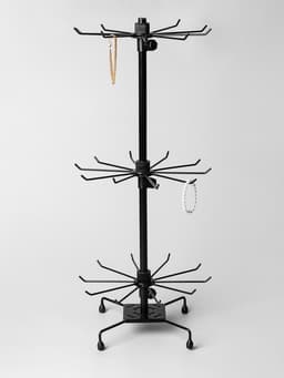 Вертушка, 3 яруса по 10 крючков, 30×30×65 см, чёрная