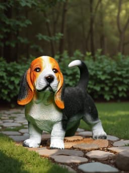 Садовая фигура из полистоуна «Щенок бассет-хаунда», 16×13×25 см