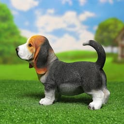 Садовая фигура из полистоуна «Щенок бассет-хаунда», 16×13×25 см