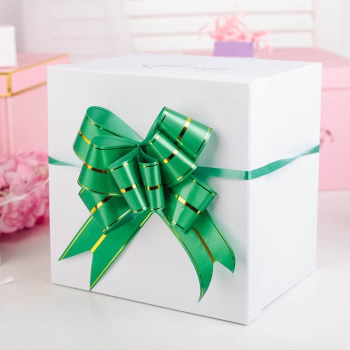Подарочный Бант - бабочка №4.5, зелёный, для упаковки подарков