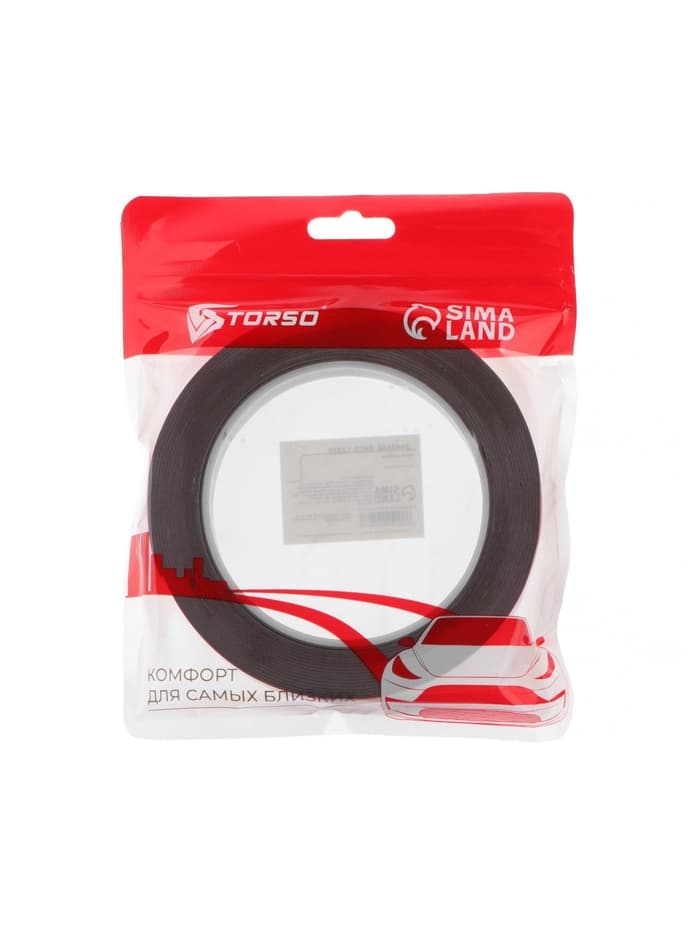 Клейкая лента TORSO, двусторонняя, усиленная, 12 мм × 5 м