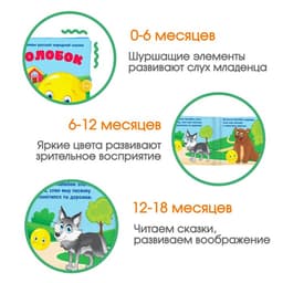 Книжка - шуршалка Крошка Я «Сказка Колобок» 12×12 см, от 3 мес.
