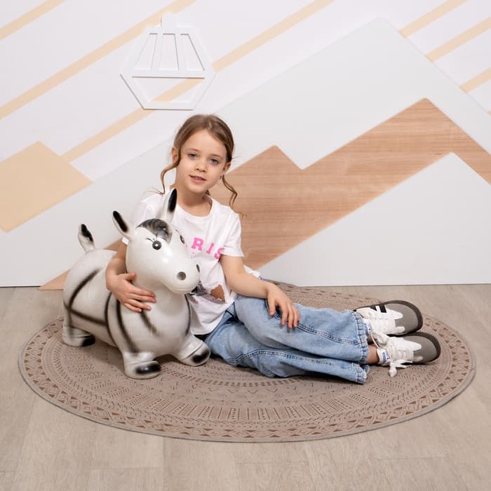 Попрыгун ZABIAKA «Зебра», 55×29×50 см, белый