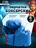 Перчатки боксёрские детские, размер 6 oz, синие