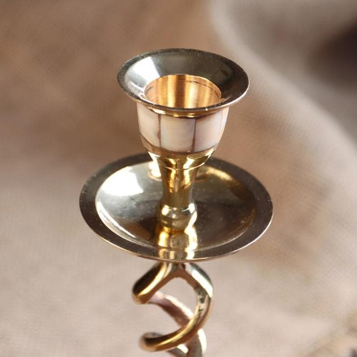 Подсвечник на 1 свечу «Спираль», 20.5 см, с перламутром