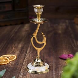 Подсвечник на 1 свечу, изгиб, 21 см, с перламутром