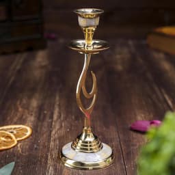 Подсвечник на 1 свечу, изгиб, 21 см, с перламутром