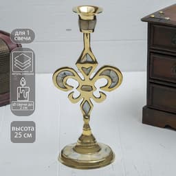 Подсвечник на 1 свечу «Вензель», 23 см, с перламутром