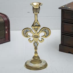 Подсвечник на 1 свечу «Вензель», 23 см, с перламутром