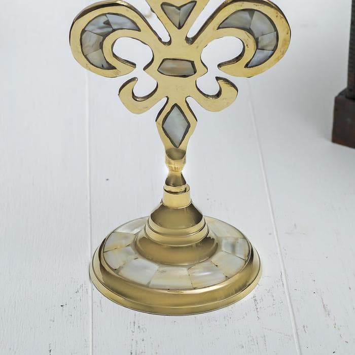 Подсвечник на 1 свечу «Вензель», 23 см, с перламутром