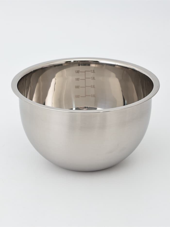 Миска, 1.4 л, d=17 см, с мерной шкалой, нержавеющая сталь