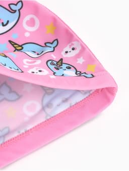 Шапочка для плавания детская ONLYTOP «Нарвалы», тканевая, обхват 46-52 см