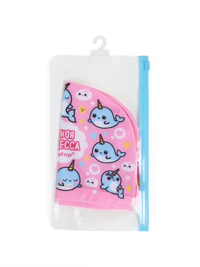 Шапочка для плавания детская ONLYTOP «Нарвалы», тканевая, обхват 46-52 см