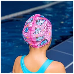 Шапочка для плавания детская ONLYTOP «Нарвалы», тканевая, обхват 46-52 см