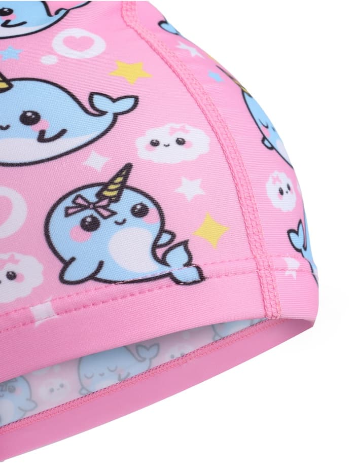 Шапочка для плавания детская ONLYTOP «Нарвалы», тканевая, обхват 46-52 см