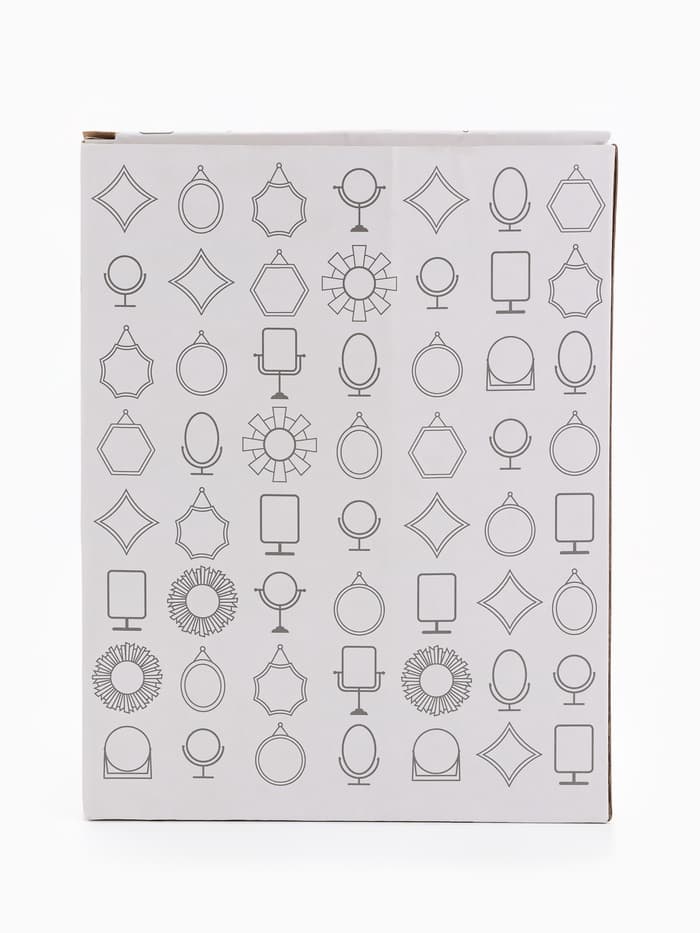 Зеркало декоративное, с увеличением х2, двустороннее, 16.5×24.5 см, (11×15.5 см), белое