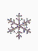 Брошь новогодняя «Снежинка», маленькая, радужная в серебре