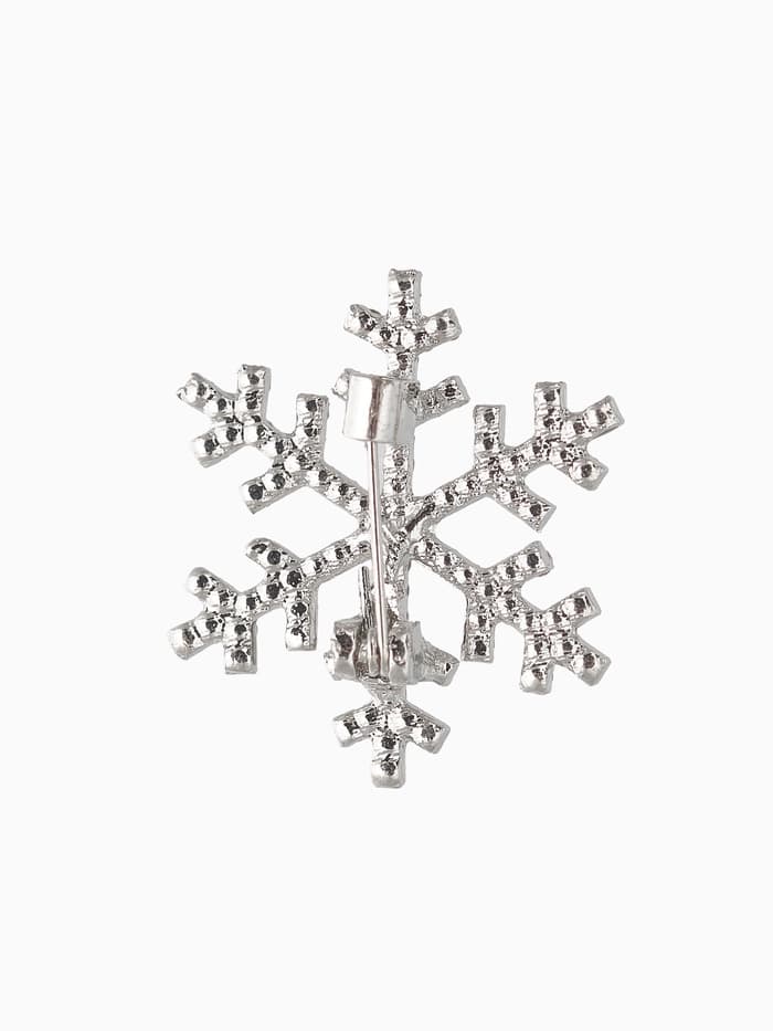 Брошь новогодняя «Снежинка», маленькая, радужная в серебре