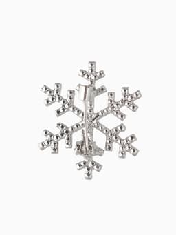 Брошь новогодняя «Снежинка», маленькая, радужная в серебре