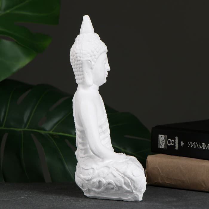 Фигурка гипс «Будда малый», 16×9×23 см, белая