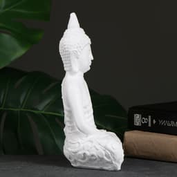 Фигурка гипс «Будда малый», 16×9×23 см, белая