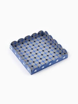 Коробка для печенья, кондитерская упаковка с пластиковой крышкой, For real man, 18×18×3 см