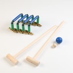 Набор игровой «Крокет. Четыре калитки», 2 молотка 65 см, 2 шарика, ворота 4 штуки, клин 8 шт.