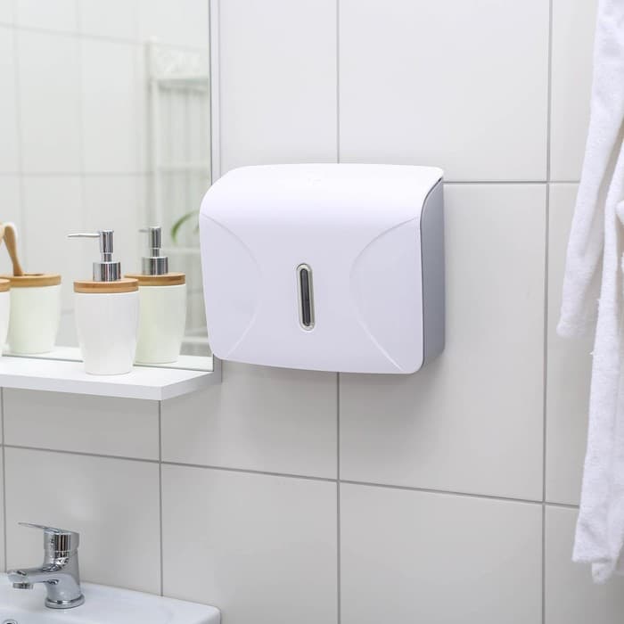 Диспенсер для бумажных полотенец в листах, пластик, 21.5×9×26.5 см, белый