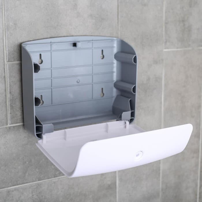 Диспенсер для бумажных полотенец в листах, пластик, 21.5×9×26.5 см, белый