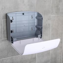 Диспенсер для бумажных полотенец в листах, пластик, 21.5×9×26.5 см, белый