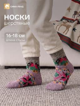 Носки детские шерстяные «Снегири», размер 16