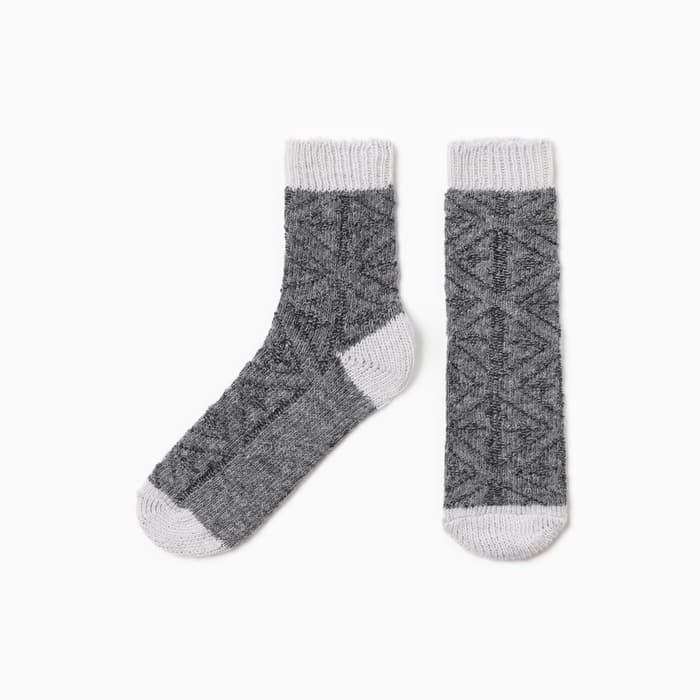 Носки детские шерстяные «Фактурная вязка», серые, размер 16