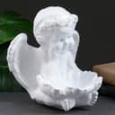 Фигурка - подсвечник на 1 свечу «Ангел с кувшинкой», 23×22.5×25.5 см, белый