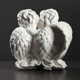 Фигурка светящаяся в темноте «Пара ангелов сидя», 29×14×28 см, белая