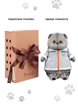 Мягкая игрушка «Кот Басик», в толстовке дракончик, 22 см, МИКС