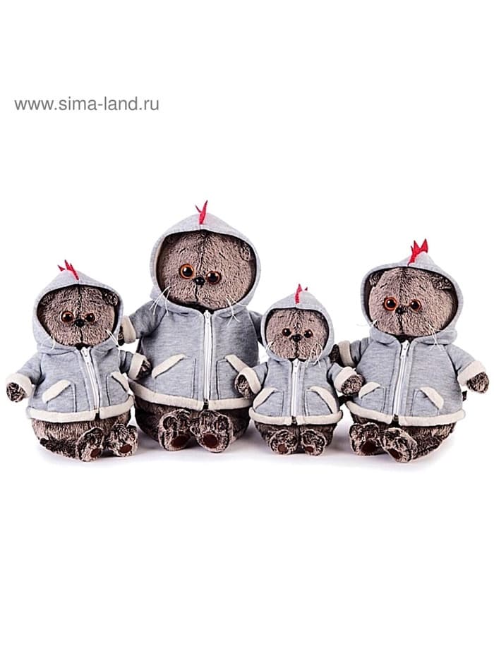 Мягкая игрушка «Кот Басик», в толстовке дракончик, 22 см, МИКС