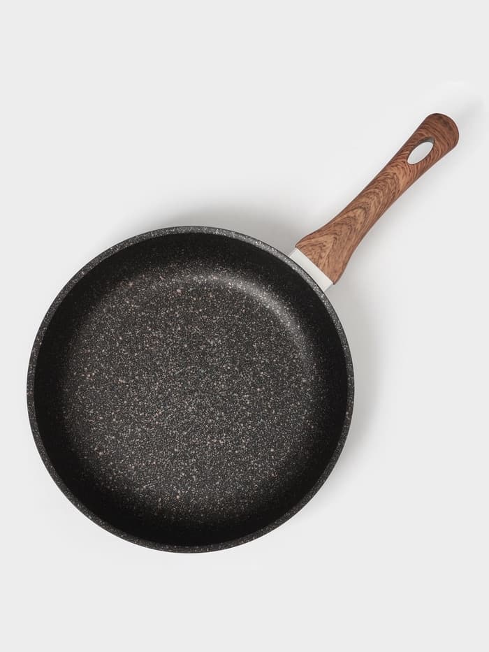 Сковорода KUKMARA Granit Ultra original, d=28 см, пластиковая ручка, антипригарное покрытие, литой алюминий, коричневая