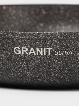 Сковорода KUKMARA Granit Ultra original, d=28 см, пластиковая ручка, антипригарное покрытие, литой алюминий, коричневая