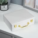 Шкатулка для украшений «Стёганная», кожзам, белоснежная 8.5×23.5×19 см