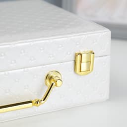 Шкатулка для украшений «Стёганная», кожзам, белоснежная 8.5×23.5×19 см
